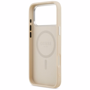 Чехол Guess Triangle Logo MagSafe для iPhone 17 Pro бежевый
