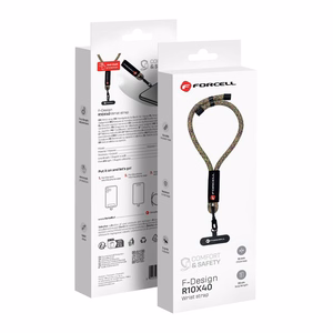 FORCELL F-DESIGN R10X40 wrist phone lanyard with adjustable length (max 20cm in the loop) roheline roosa purple