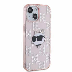 Karl Lagerfeld IML Choupette Head & Monogram ümbris jaoks iPhone 15 / 14 / 13 - roosa