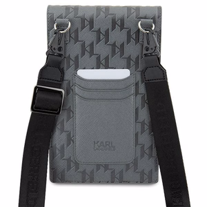 KARL LAGERFELD universal bag jaoks mobile KLWBSAKHPKG (Saffiano Mono Ikonik) hõbedane