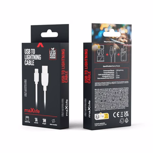 Maxlife cable USB - Lightning 1,0 m 1A valge