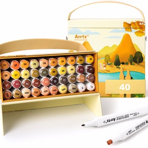 Double-sided Marker Pens ARRTX Alp, 40 Colours, kollane shade