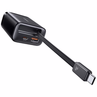Võrgulaadija USAMS Xiang Series CC296 30W 1xUSB-C 1xUSB-A + USB-C kaabel must