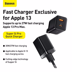 Laadija Baseus Super Si Pro 30W USB-C/USB-A must CCSUPP-E01