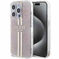 Guess IML 4G kuldne Stripe ümbris jaoks iPhone 15 Pro - roosa