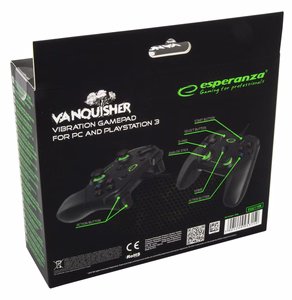 Esperanza EGG110K mängukontroller Gamepad PC, Playstation 3 analoog / digitaal USB 2.0 must