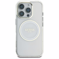 Guess IML Metal Colored Circle Classic Logo MagSafe ümbris jaoks iPhone 16 Pro Max - valge
