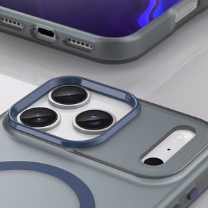 Magnetic Abrasive iPhone 17 Pro Ümbris Compatible with MagSafe - Matt Sinine