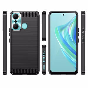 Carbon Ümbris ümbris jaoks Infinix Hot 20 Play flexible silicone carbon cover must