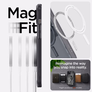 Spigen Ultra Hybrid Mag Ümbris with MagSafe jaoks iPhone 15 Plus - Dark hall (Zero One Pattern)