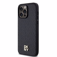 DKNY Leather Monogram Pattern Metal Logo MagSafe Ümbris jaoks iPhone 14 Pro Max - Must