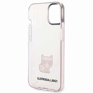 Karl Lagerfeld läbipaistev Choupette Body Ümbris jaoks iPhone 14 Plus / 15 Plus 6.7" - roosa