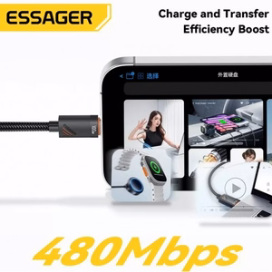 USB Kaabel Essager Chuan2 must 100W Type-C / Type-C 120cm