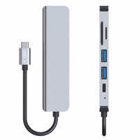 HUB Tech-Protect V4 6in1 USB-C - USB-A 3.0 / USB-A 2.0 / USB-C / HDMI / micro SD / TF / SD card reader - hall