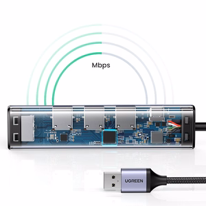 Ugreen CM475 multifunktsionaalne jaotur USB 3.0 - 3x USB / Ethernet RJ-45 / USB Type-C PD - hall