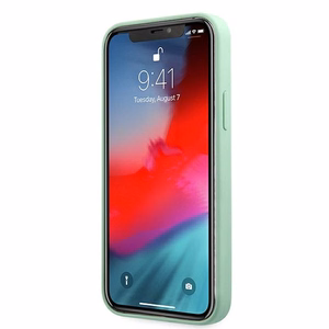 Guess Metal Logo Script ümbris iPhone 12 Pro Max 6.7" jaoks - roheline