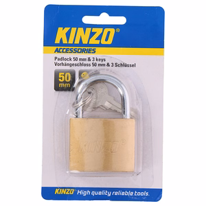 Kinzo 50 mm messingist ripplukk 3 võtmega