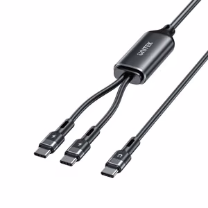UNITEK USB-C 2-in-1 PD 100W silikoonkaabel 1,8M