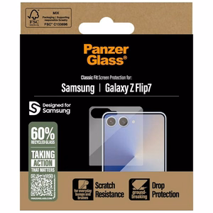 PanzerGlass Classic Fit Karastatud klaas jaoks Samsung Galaxy Z Flip7