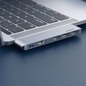 Ugreen HUB 60559 2x USB-C / USB-C PD (Thunderbolt 3, 100W, 4K 60 Hz, 10 Gbps) / HDMI 4K 30 Hz / 3x USB 3.0 MacBook Pro / Air - hall