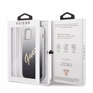 Guess GUHCP12SPCUGLSBK iPhone 12 mini 5.4" чёрный/чёрный жёсткий чехол Glitter Gradient Script