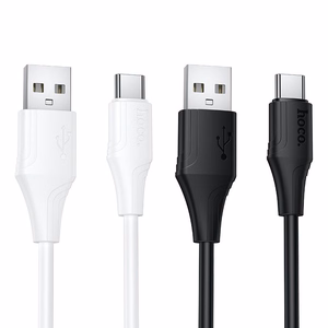 Силиконовый кабель USB A to USB C Hoco 3A 1 м X124 чёрный
