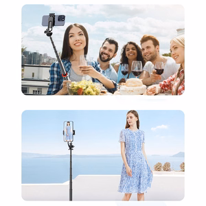 Selfipulk WC1Y2S 1.3m alumiiniumisulamist teleskoopstatiiv telefonihoidikuga - must