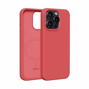 Etteri Силиконовый Mag чехол для iPhone 15 Pro Max 6,7" малиновый