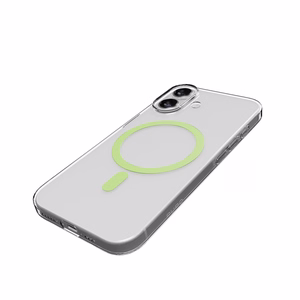 Puro Lite Mag TPU+PC Ümbris Compatible with MagSafe jaoks iPhone 17 - Läbipaistev with Roheline Ring