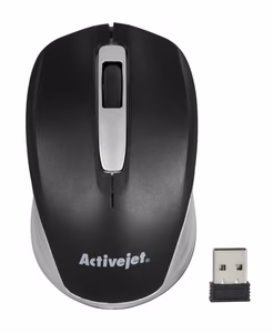 Activejet AMY-313 juhtmevaba USB hiir (optiline; 1200 DPI; must ja hall)
