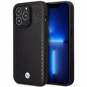Ümbris BMW BMHMP14L22RFGK iPhone 14 Pro 6.1" must/must Leather Diamond Pattern MagSafe