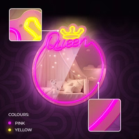 Neon MIRROR LED QUEEN warm valge roosa FMNE04 Forever Light