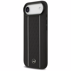 Mercedes Leather Star Pattern Stripes MagSafe ümbris jaoks iPhone Air - must