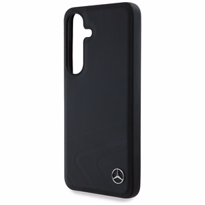 Mercedes Leather Horizontal Debossed Curves MagSafe Ümbris jaoks Samsung Galaxy S25 - must