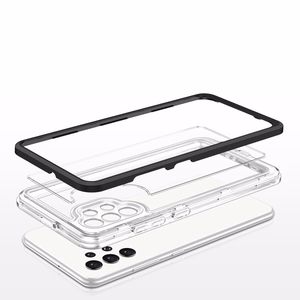 Läbipaistev 3in1 ümbris Samsung Galaxy A72 4G Frame Gel Cover Must