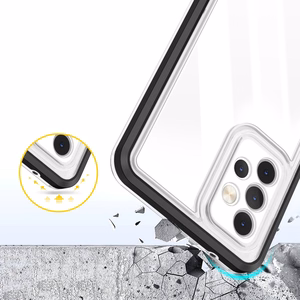 Läbipaistev 3in1 ümbris Samsung Galaxy A73 raamkate geeliga must
