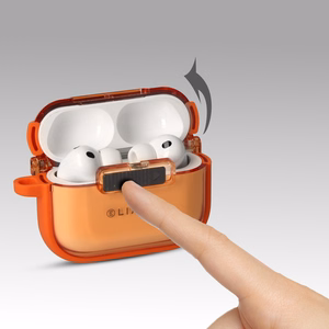Liavec SlideLock Ümbris for Apple AirPods Pro 3 läbipaistev-oranž