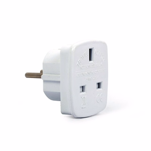 Gembird A-AC-UKEU-001 toitepistiku adapter Type G (UK) kuni Type F, valge