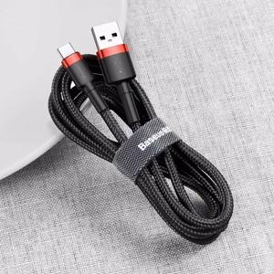 Baseus Cafule Cable durable nylon cable USB / USB-C QC3.0 2A 3M must-punane (CATKLF-U91)