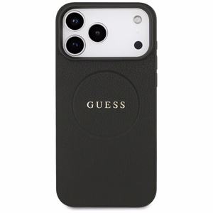 Guess Grained Ring MagSafe ümbris jaoks iPhone 17 Pro Max - must
