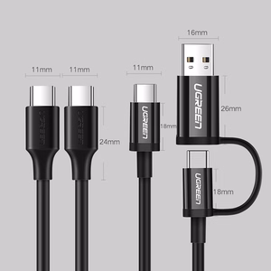 Ugreen US286 USB-C - USB-C 3A 480Mb/s kaabel 3m must