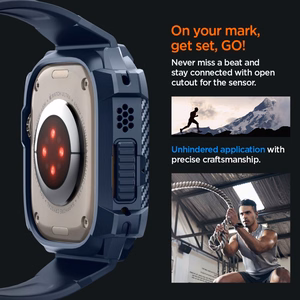 Spigen Rugged Armor Pro Ümbris jaoks Apple Watch Ultra 1 / 2 (49mm) - tumesinine