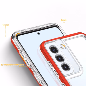 Чехол Clear 3in1 для Samsung Galaxy S23+ силиконовый с рамкой красный
