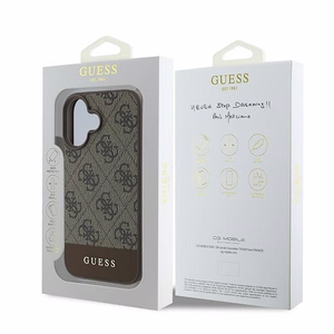 Guess 4G Bottom Stripe Ümbris jaoks iPhone 16 Plus 6.7" - Brown