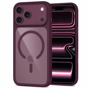 Tech-Protect MagOne CC MagSafe ümbris 2 karastatud klaasiga mudelitele iPhone 18 Pro / 17 Pro, läbipaistev bordo