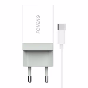 Laadija Foneng K210 2.1A USB-A + USB-A to USB-C kaabel 1.0m valge