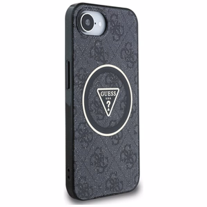 Guess IML Metal Glitter 4G Circle Triangle MagSafe Ümbris jaoks iPhone 16e - Must