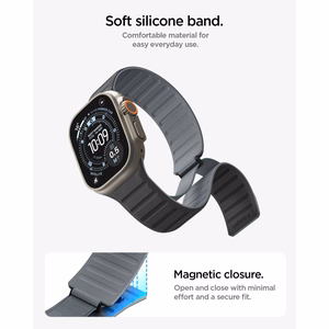 Spigen Athlex Air M rihm Apple Watch 44 / 45 / 46 / 49 mm jaoks, must ja hall