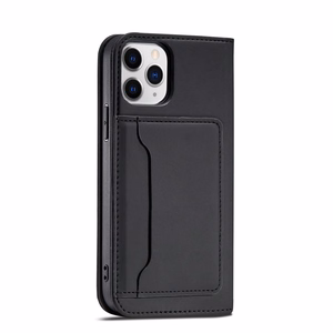 Magnetkaardi ümbris iPhone 12 Pro pouch kaardi rahakoti kaardihoidja must