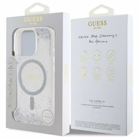 GUESS ümbris jaoks IPHONE 16 Pro compatible with MagSafe GUHMP16LRGRGES (Resin Gradient Glitter) hõbedane